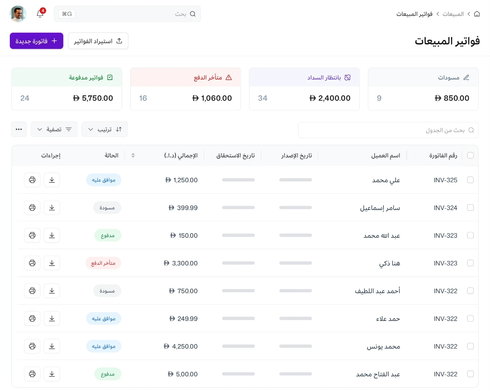 شاشة المبيعات في مزيد