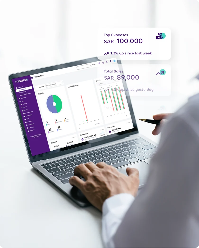 mazeed accounting software dashboard