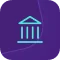 Bank or public institution icon, symbolizing financial transactions, official reporting, or government liaison (e.g., FTA).