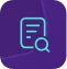 Document with magnifying glass icon, representing auditing, financial review, and detailed analysis of reports.
