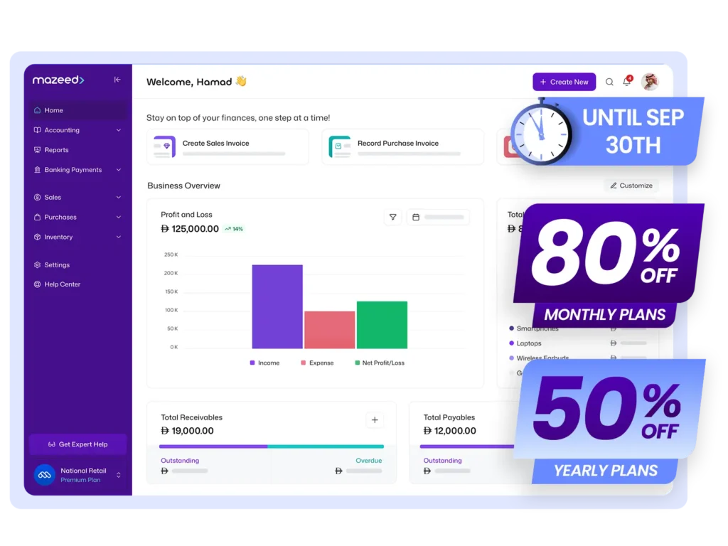 mazeed one main dashboard with 80% off monthly plans and 50% off yearly plans