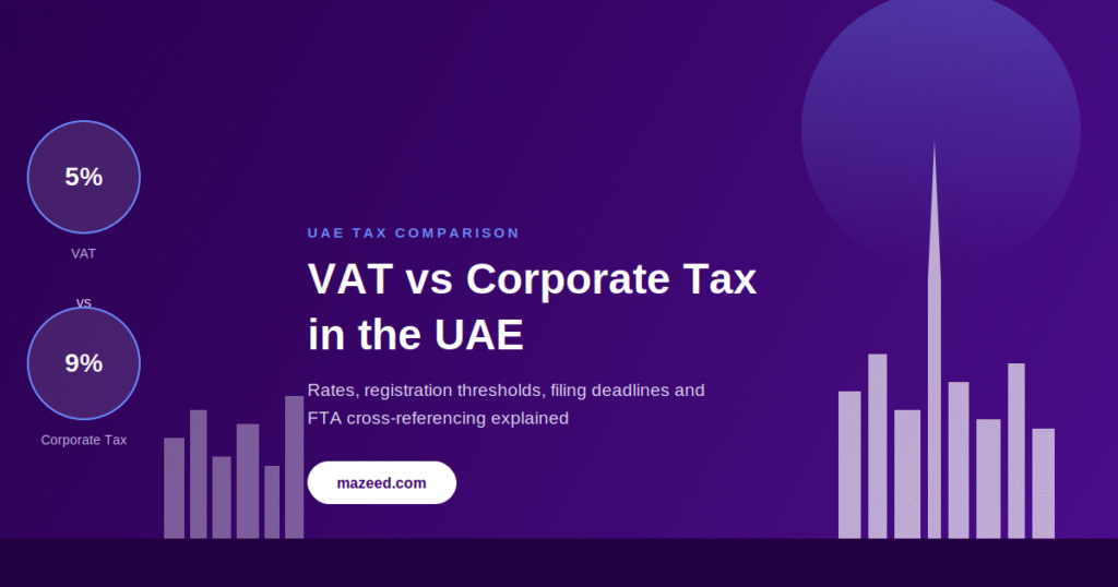 Difference between VAT and Corporate Tax in UAE 